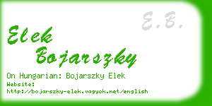 elek bojarszky business card